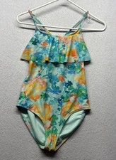 Athleta Girls XL 14 Floral Lumen One Piece Swimsuit Bright Open Back
