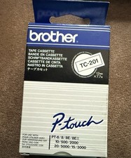 2 X Brother TC-201 12 mm x 7,7 m Schriftband ...