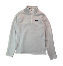 Patagonia Better Sweater White Ivory Fleece 1/4 Zip Pullover Jacket Womens Large