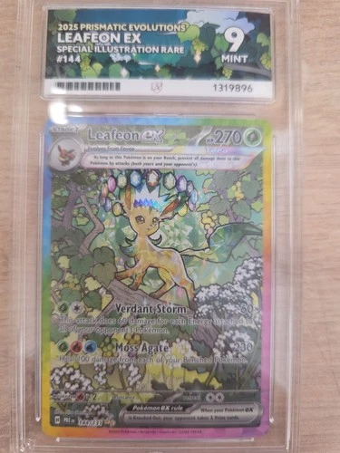Pokémon TCG Leafeon EX Prismatic Evolutions Sir Ace 9 Mint Graded
