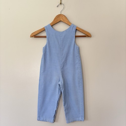 Vintage Romper Overalls 24 Months Blue Corduroy Puppy Airplane Jumper 90s Spring - Picture 6 of 15