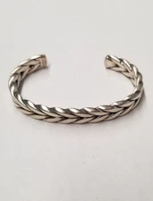 David Yurman 9mm Chevron Cuff Bracelet 7.5-8.0" Sterling Silver