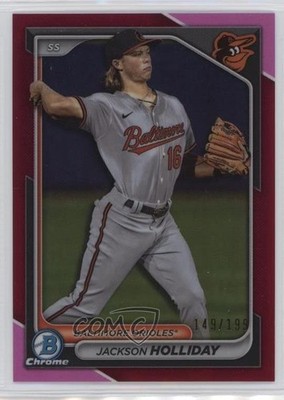 2024 Bowman Chrome Prospects Fuchsia Refractor Jackson Holliday Rookie RC 6u3