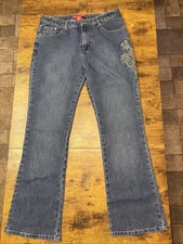 Cosmopolitan Jeanswear Bootcut Women's Blue Embellished Rhinestone Size 12
