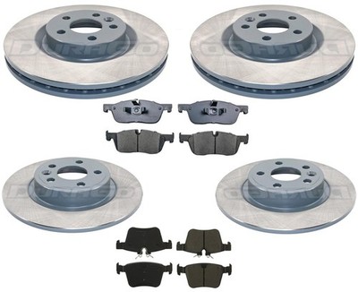 Front & Rear Coated Brake Rotors & EPS Brake Pads For Discovery Sport 2015-2019