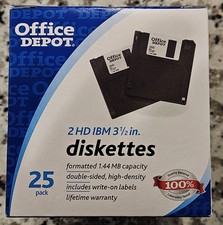 3.5 Inch Diskettes Office DEPOT 1.44 MB - 24 Pack Floppy Disk