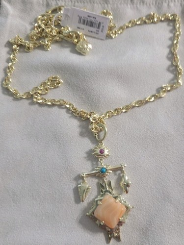 Kendra Scott Cass große lange Halskette gold orange gebänderter Achat neu mit Etikett $ 120