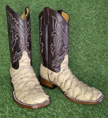 Men's New 100% Original Pirarucu  Fish Cowboy Boots All Sizes & Toe Styles Avail