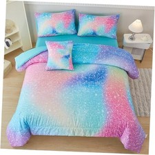 Size Comforter Sets for Kids Girls 6 Pieces Pink Green Full Blue and Pink