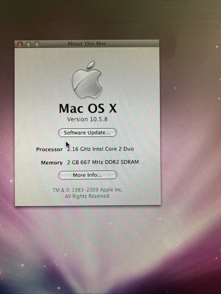 2006 Apple MacBook Pro 15” Core 2 Duo 2.16ghz OSX 10.5.8 Funcionando - Imagem 3 de 4