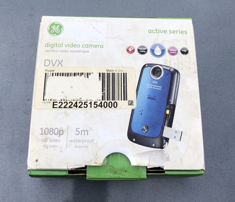 Cámara de video digital GE DVX Active Series 1080p impermeable a prueba de golpes caja abierta Foto 3 de 4