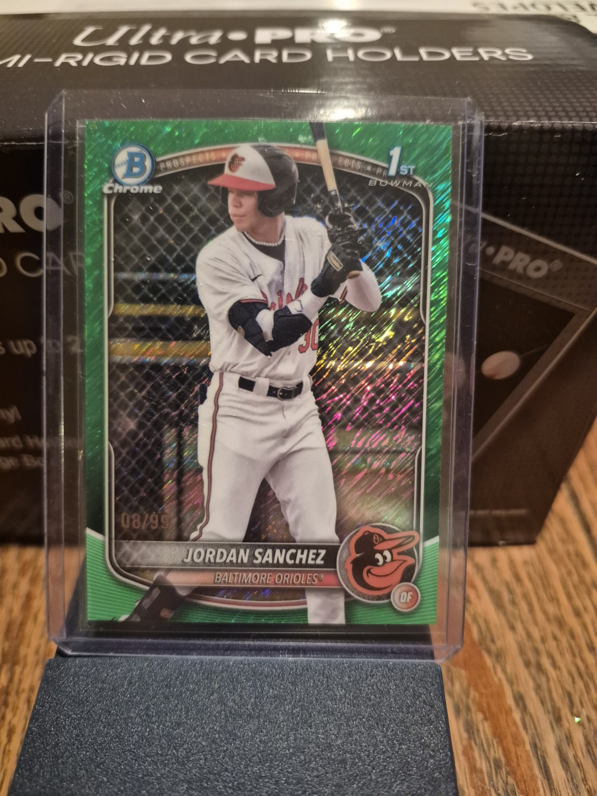 JORDAN SANCHEZ 2025 BOWMAN CHROME 1ST GREEN SHIMMER REFRACTOR /99