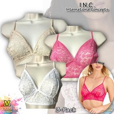 NWT 3-Pack INC International Concepts Womens M Lace Bustier Lingerie Assorted
