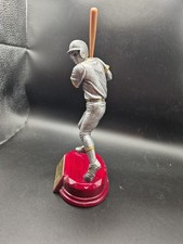 Baseball Batter Trophy silver-toned With gold Accents Red Wood Base RFC 911 7