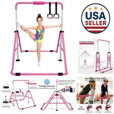 Steel Folding Gymnastics Bar with Height Adjustment  Perfect for Young Athletes