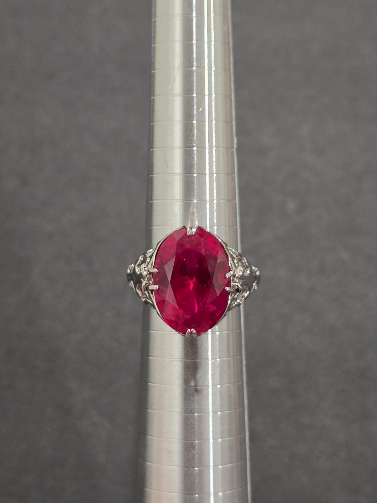 Massive Lab created Ruby Stone In 925 Silver Ring… - image 3