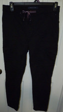 Tommy Hilfiger women's size 12 black cargo pants EUC w branded drawstring