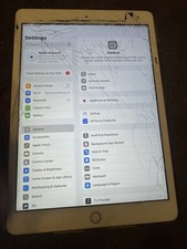 Apple iPad 7th Generation 128Gb WiFi  Cellular AT T - Gold - Cracked Screen -