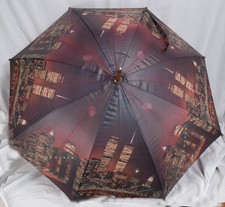 Vintage Umbrella New York At Night Scene When Twin Towers Were Standing