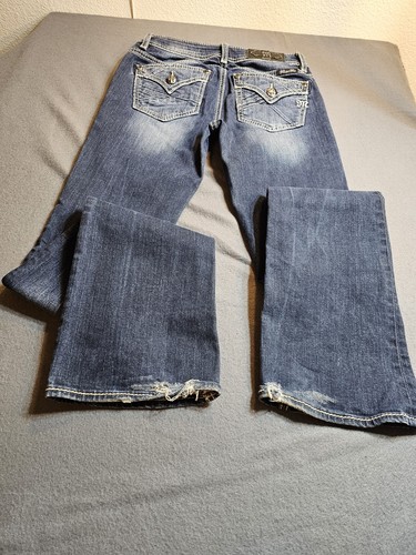 Miss Me Jeans 26 W X 37 L Women Blue Rhinestones Embroidered Jeans - Picture 18 of 23