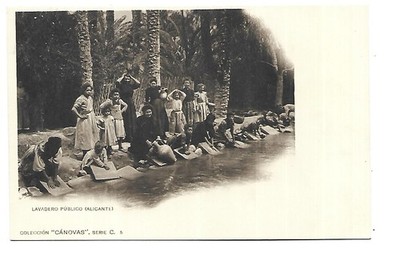 Spain Alicante Public Laundromat Vintage Postcard (B&W) 1 Pc