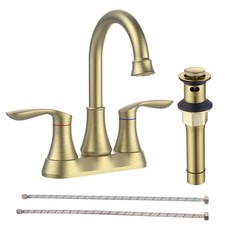 Bathroom Faucet Matte Black with Pop-up Drain Supply Hoses 2-Handle 360 Degree