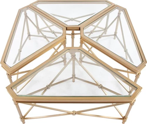 Elegant Wertheimer Modular Gold Coffee Table - Picture 4 of 6