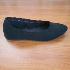 Skechers Cleo Bewitch Comfort Slip On Ballet Black Fabric Shoes Women s Sz 8