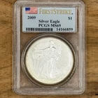 2009 American Silver Eagle - American Flag First Strike - MS69
