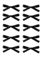 Hair Clip, 10PCS Black 10mm Double-Sided Satin Ribbon Hair Bows  Clips for Wome