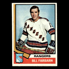 Bill Fairbairn #231 1974 Topps New York Rangers Hockey Card NHL EX