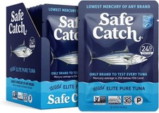 Safe Catch Elite Tuna Wild-Caught, Lowest Mercury, 3 Ounce Pouches, Pack of 12