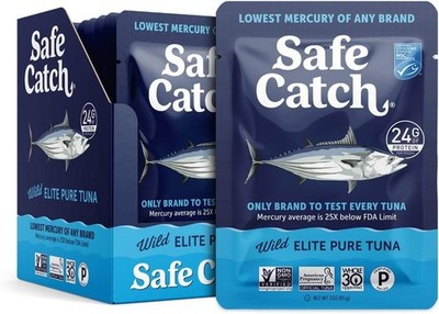 Safe Catch Elite Tuna   Wild-Caught, Lowest Mercury, 3 Ounce Pouches, Pack of 12