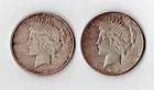 Silver Peace Dollars Qty 2 Uncertified  and Qty 3 Walker Half Dollars