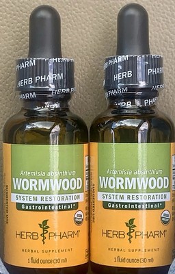 Herb Pharm Wormwood Leaf  Flower 1 fl oz 30 ml Gluten-Free, Organic Factory Seal