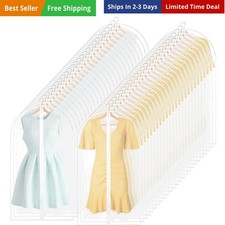 160 Pcs 24'' x 40'' Clear Garment Bags Bulk Clear Hanging Clothes Cover with ...