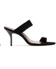 NIB SCHUTZ Womens Melina Heel Sandals Slip On Size 6.5 B Black Suede Leather NEW — photo 4