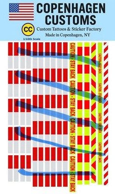 1/10th RC Scale Hobby Decals vinyl High Visibility Tape Caution Highway Hazard