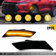Left Front Smoke Right Amber Led Side Light Marker Set For 2019-24 Chevy Blazer