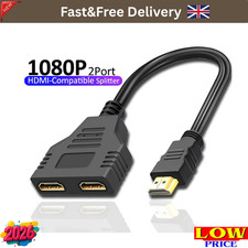 ✅HDMI Male To Dual Twin HDMI Female 2 to 1 Way Splitter Adapter Cable For HD TV✅