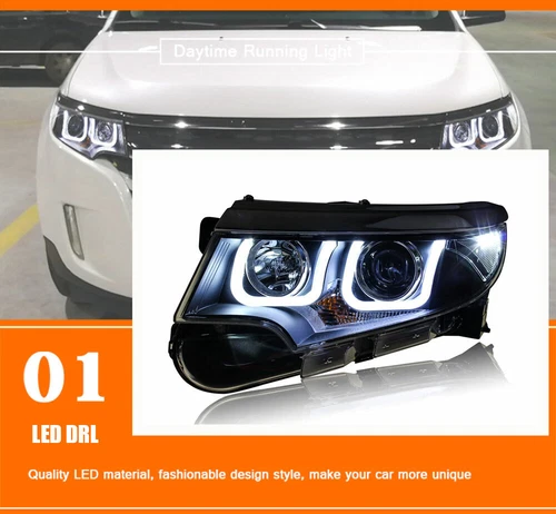 For Ford Edge 2011-2014 HID Headlight Assembly LED DRL yellow Turn Signal - Picture 2 of 13