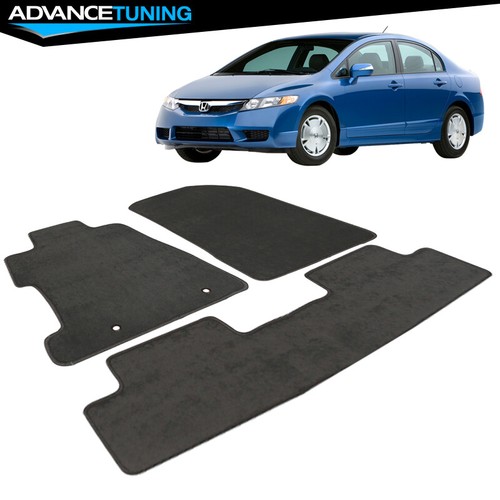 Fits 0611 Honda Civic Coupe Sedan Floor Mats Carpet Front Rear Gray