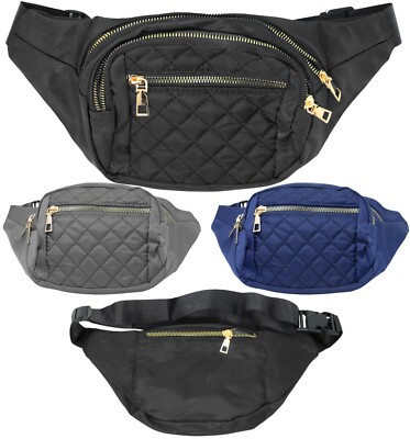 Fanny Pack Quilted Travel Belt Waist Pack Bag Travel Sport Pouch Bag