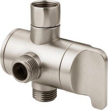 NEW "Bright Shower" 3-Way Shower Head Diverter Valve - Brushed Nickel PBA0907 