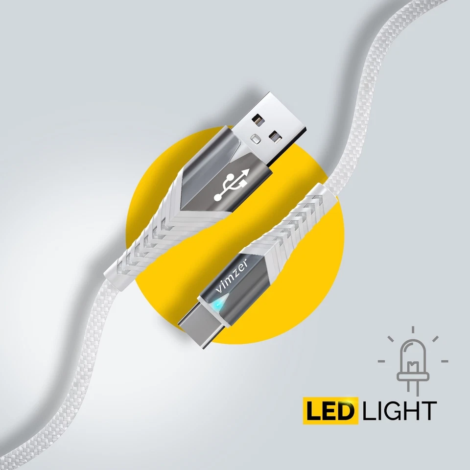 1 ft SHORT USB C Fast Charger Cable for Samsung S25 S24 S23 S22 A14 A16 A53 A54 - Image 4 of 4