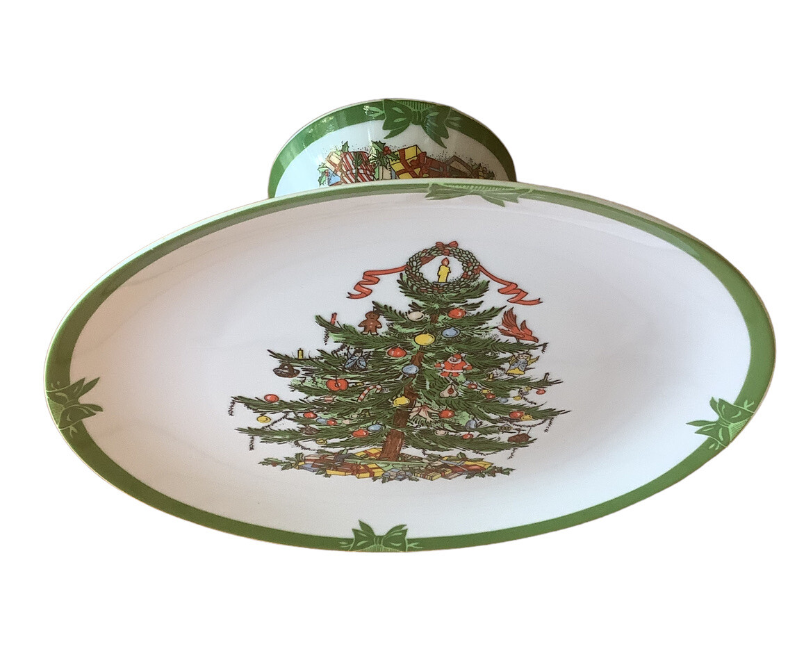 "Nuevo Georges Briard Yule Marea Pedestal Pastel Plato Árbol de Navidad 10,25"""