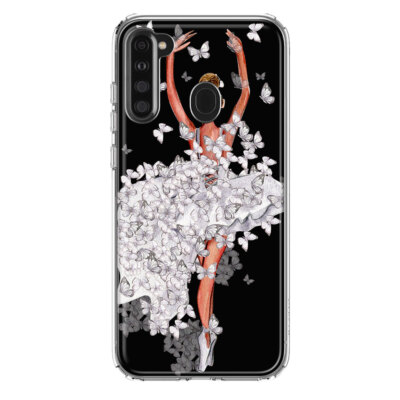 Mundaze Case for Samsung Galaxy A21 Cover Beautiful Ballerina Butterflies