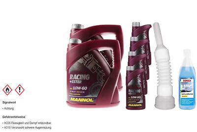 12L MANNOL Motoröl SAE 10W-60 RACING+ESTER inkl Auslaufschlauch Scheibenreiniger