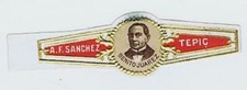 Benito Juárez A. F. Sánchez Tepic retrato mexicano banda de cigarros XF-Mint goma 16