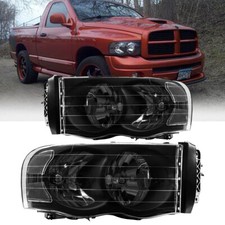 Headlights For 2002-2005 Dodge Ram 1500 2500 3500 Black Housing Clear Lens Headlights For 2002-2005 Dodge Ram 1500 2500 3500 Black Housing Clear Lens